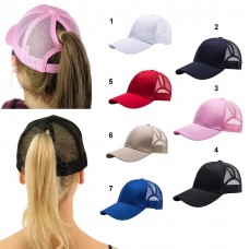 Adjustable Mujer Girls Ponytail Baseball Cap Snapback Sports Sunshade Mesh Hats  eb-64245273